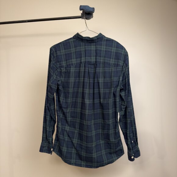 Selected Homme Green/Black Plaid Button-Up Shirt (Medium) - Picture 2 of 4